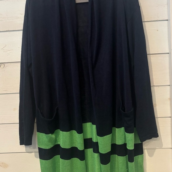 Lauren Ralph Lauren Linen Blend Border Stripe Cardigan
Navy/Green Size Medium - Picture 3 of 16